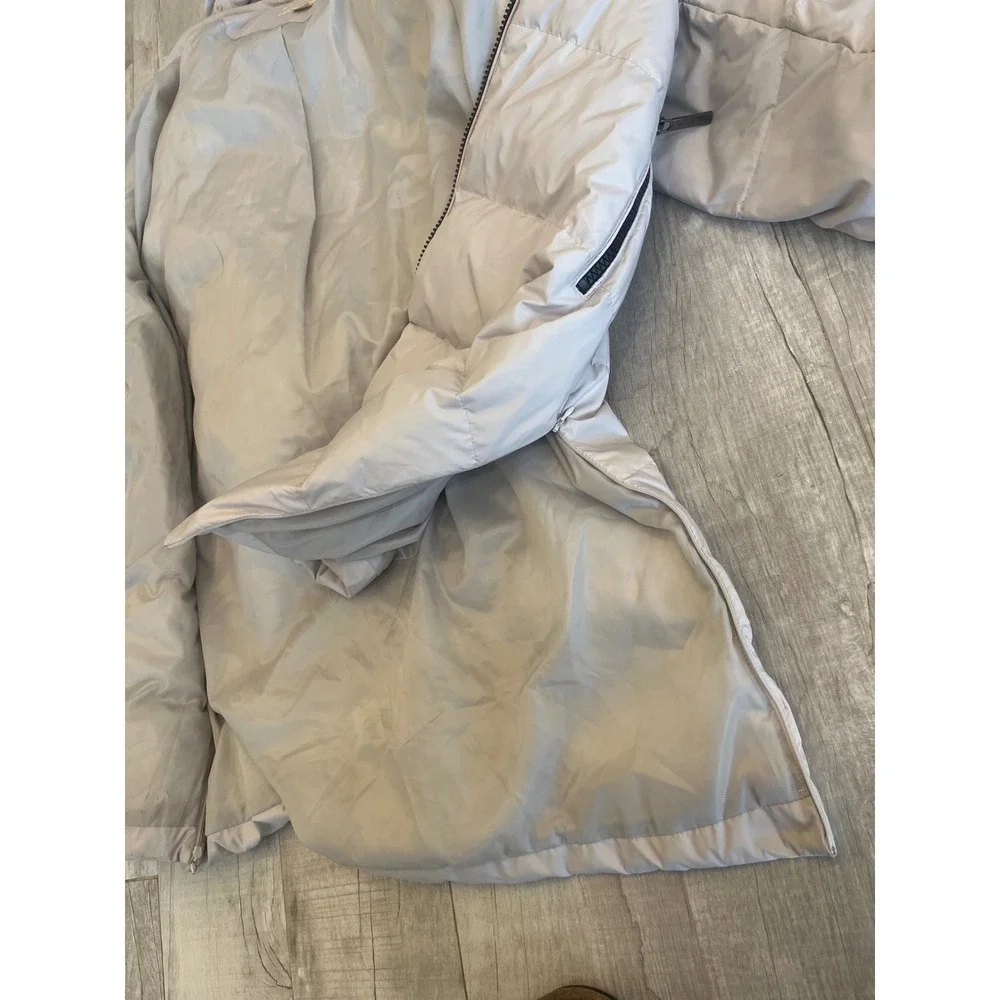 Michael Kors Cream Quilted‎ Long Puffer Jacket Size XL